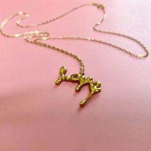 YAYOI FOREST — 14K Gold *LOVE* drip necklace